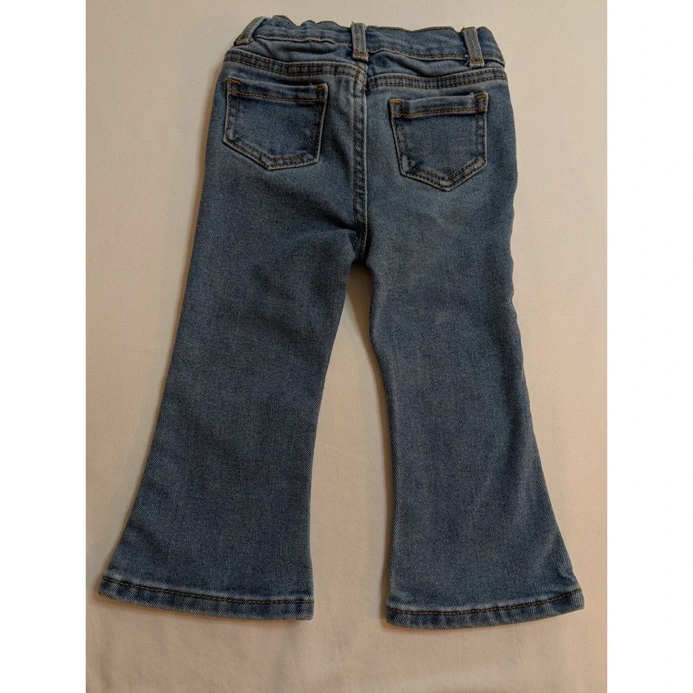 Wonder Nation Girls 2T Medium Wash Floral Embroidered‎ Flare Jeans WA32100078104